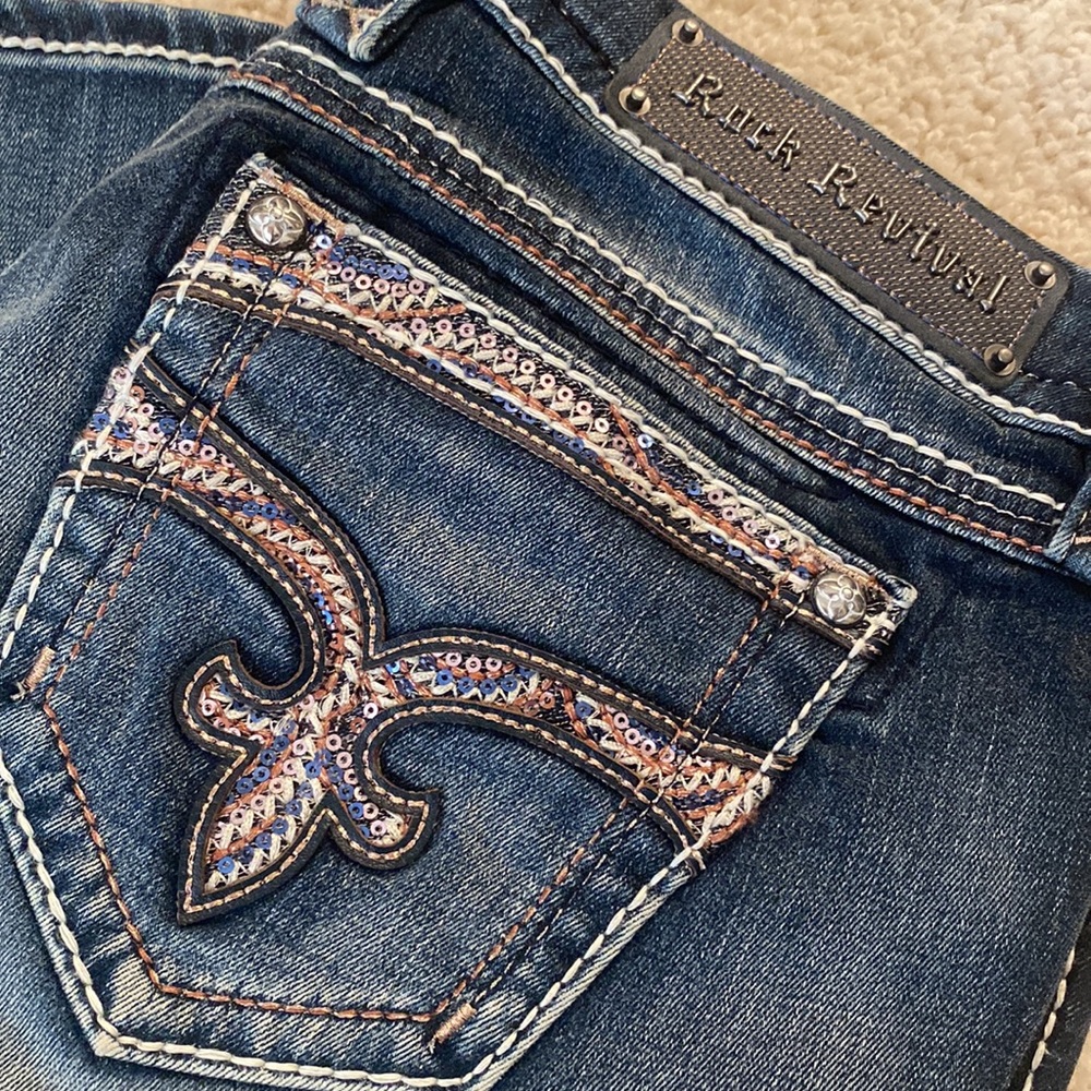 Rock revival jeans blue denim size 30 new without tags amazing jeans